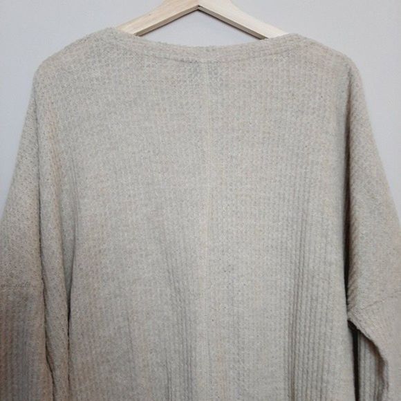 OUT FROM UNDER Beige Waffle Knit Button Down Top - Picture 8 of 11